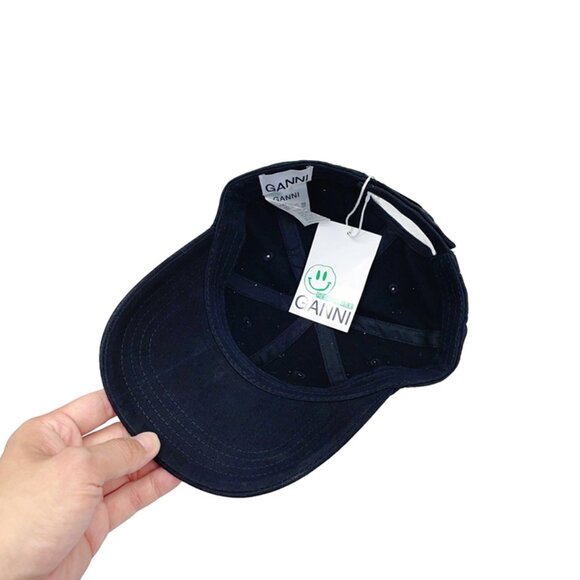 Ganni Navy Blue Baseball Cap - Picture 4 of 4